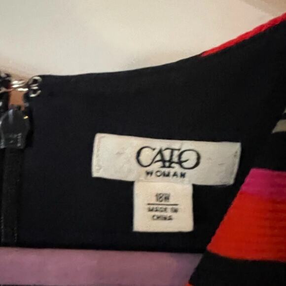 Cato Bold Striped Faux Wrap Asymmetrical Dress - EUC - 18W - Picture 4 of 8